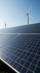 Photovoltaic cells capturing abundant sunlight, converting natural light into clean, renewable electrical power for sustainable living ,futuristic ,Solar ,technology