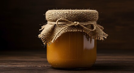 Rustic Dulce de Leche Jar with Fabric and Twine in a Premium Handmade and Visual Scene