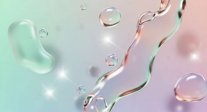 グラスモーフィズムの透明感溢れる可愛い抽象背景デザイン