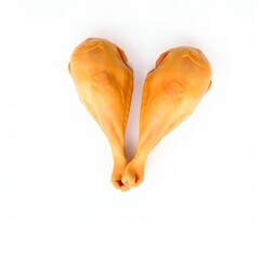 Two chicken fresh rosted legs in white background