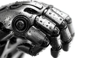 Cybernetic Hand: A high-tech cybernetic hand, glistening with intricate details, showcasing the marvels of futuristic technology.