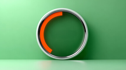 Circular progress bar on green background, minimal 3D design.