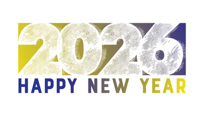 Vibrant Happy New Year 2026 Design with Gradient Texture