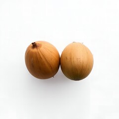 Two coconuts in white background Top view and tasty and fresh and healthy food