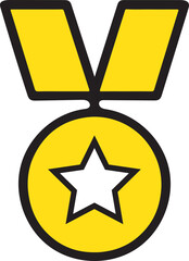 Yellow medal icon for best performance reward