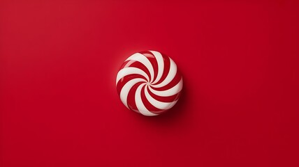 Peppermint candy on red background for christmas isolated on red background