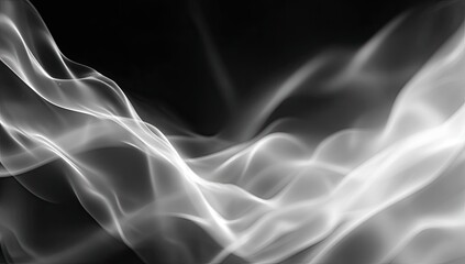 Obraz premium Elegant grayscale smoky wisps floating, abstract, flowing