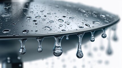 Showering Serenity: Capturing the beauty of water droplets cascading from a chrome shower head, offering a sense of refreshing cleanness and tranquility.