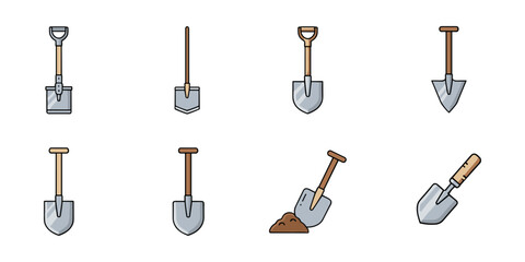 Obraz premium Shovels Set Illustration
