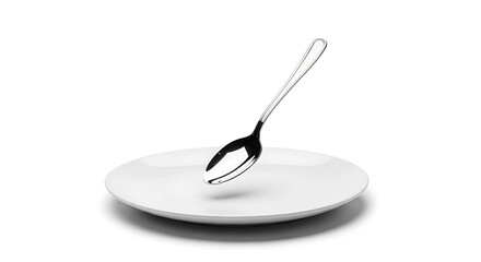 Floating Spoon Over Ceramic Plate