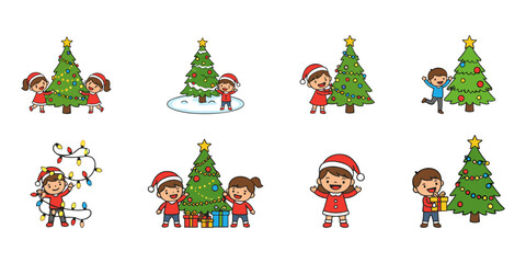 Children Christmas Activities Cartoon Collection