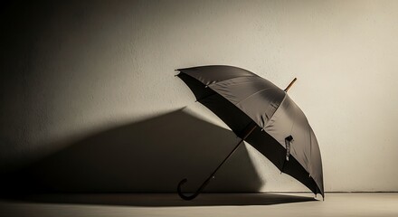 Umbrella Leaning Against Wall