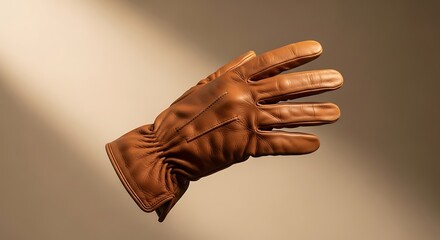 Leather Glove Suspended in Air