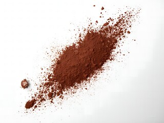 Beautiful design of chocolate powder in white background
