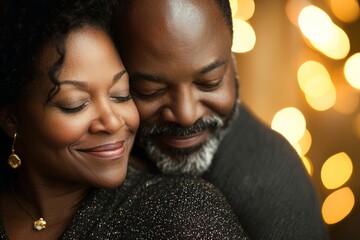 Man and woman smiling and hugging together in a joyful and affectionate moment outdoors