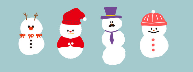 Cute Snowman Illustration | Hand Drawn Winter Character Clipart