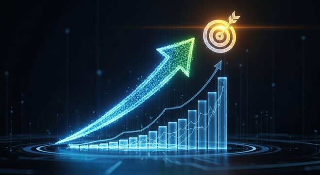 Progress indicator visualization, Visualization demonstrating sales and performance