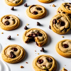 chocolate cookies in white background and beautiful view
