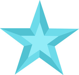 Blue 3D Star Shape Gemstone