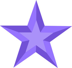 Purple 3D Star Shape Gemstone