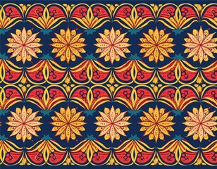 traditional malaysian batik pattern with intricate floral motifs in vibrant colors traditional malaysia batik pattern