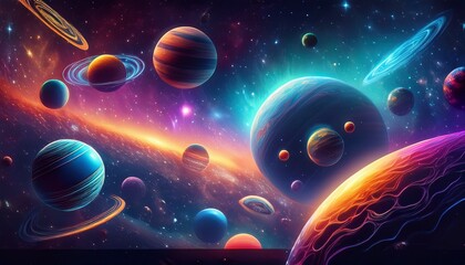 planets in outer space with colorful galaxies in the background planets space galaxy solar system universe