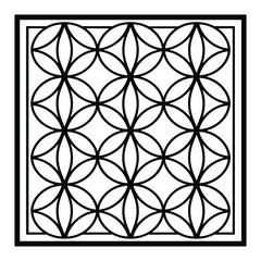 Fototapeta premium Geometric circle pattern square decorative panel design