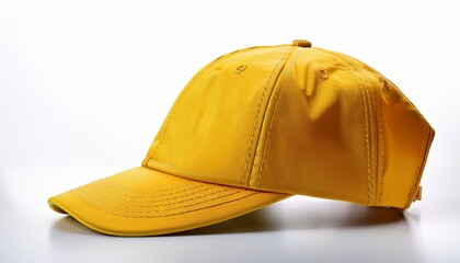 yellow baseball cap side view white background for apparel design