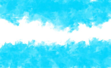 Watercolor blue sky background isolated on transparent background for design use