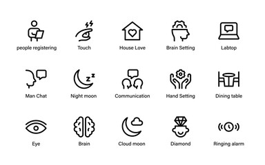 Creative Technology Communication Icons. collection of innovation, interaction, and lifestyle symbols