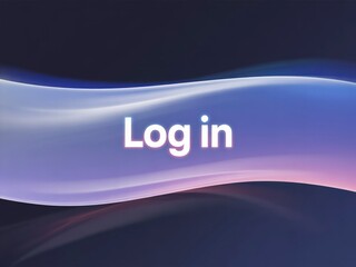 A modern graphic design featuring a smooth wave background with the text "Log in.