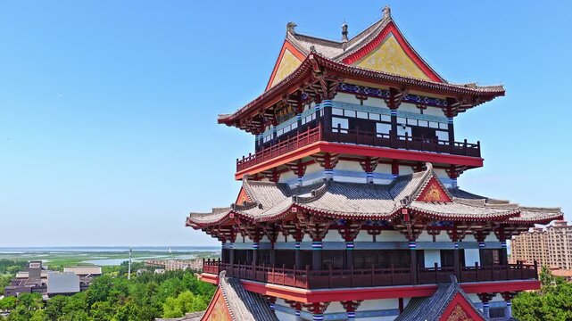 Aerial Photography of Traditional Chinese Tower Buildings