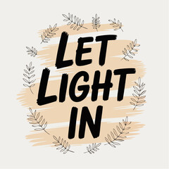let light in beige brushstroke leaf wreath minimalist inspirational wall art