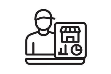 Seller Dashboard Icon vector illustration.
