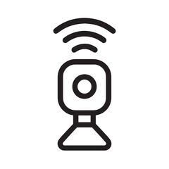 Smart Sensor Icon, Outline Wireless IoT and Data Collection Symbol