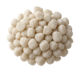 Calcium formate granules to speed up cement hydration in cold weather.