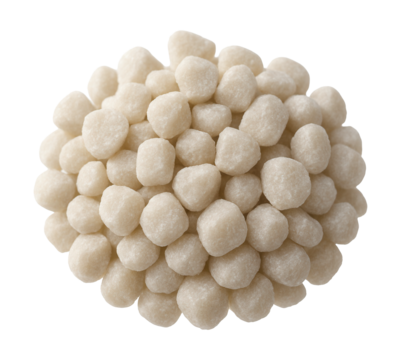 Calcium formate granules to speed up cement hydration in cold weather.