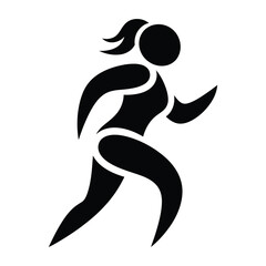 Runner stylized abstract simple icon silhouette