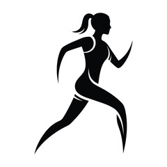 Runner silhouette with minimal fluid line detail graphic