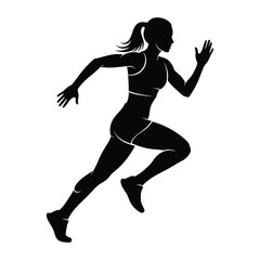 Runner silhouette sprinting with fast forward motion