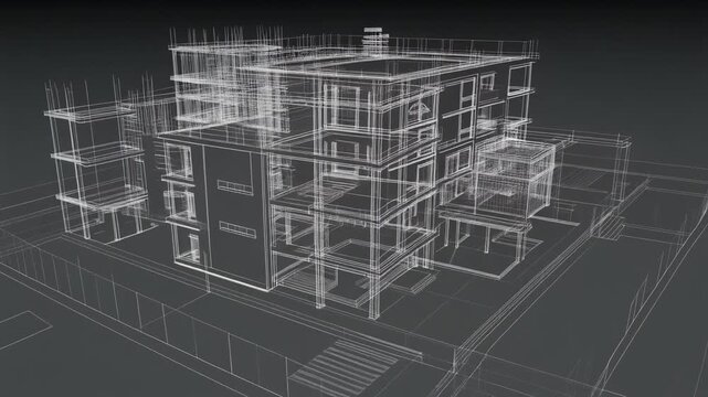 3D Visualization of a BIM Model of a Modern Building &ndash; Digital Architecture Concept