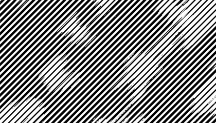 Black and white diagonal lines with broken effect for retro background and design element. Vector Format Illustration 