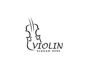 Obraz premium Creative violin silhouette is very suitable for your brand logo inspiration
