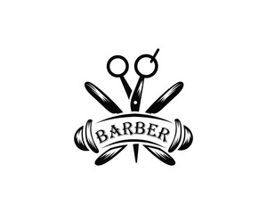 creative barbershop icon logo design inspiration