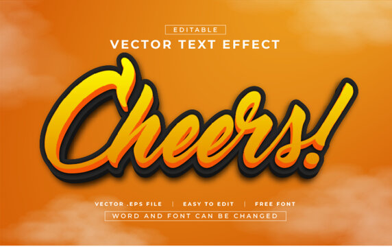 Cheers 3D editable text effect style