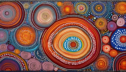 abstract theme of australian indigenous aboriginal art vivid pastel colours cultural traditional art concept represent style and dot painting techniques ai abstract image