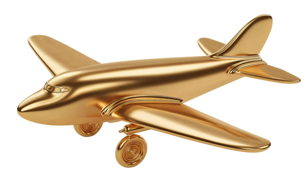 Golden 2025 Christmas Ornament with Snowflakes isolated on a transparent background