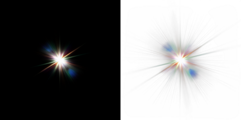 Bright starburst effect on contrasting backgrounds, showcasing vibrant colors and dynamic light rays, perfect for creative design projects and visual storytelling concepts