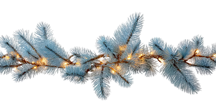 Decorated Christmas Tree with Lights and Ornaments isolated on a transparent background 1 - Powered by Adobe