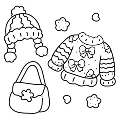 Cozy & Cute coloring book, bold and easy, victor art, line art, Coloring Pages, bold & easy cozy winter coloring book pages, cute line art